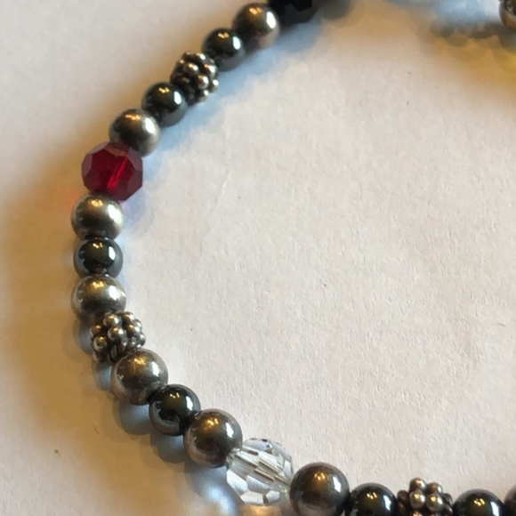 Vintage Beaded Silver Tone Toggle Closure Bracelet - Picture 5 of 5